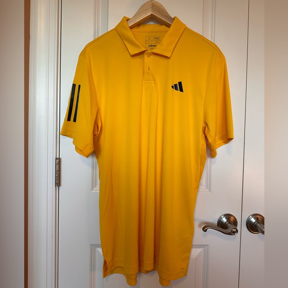 Adidas Golden Yellow Tennis Polo, Men’s size L.